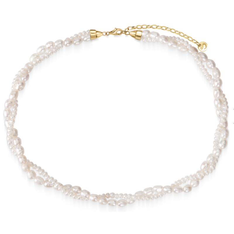 Подвійне кольє з намистин перлів